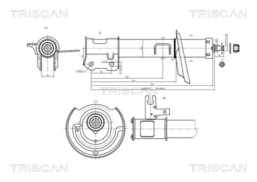 Амортизатор передн *TRISCAN* OPEL ASTRA H (R) |--->870524104 / SACHS->313 478 / 313478 / MON->G8001