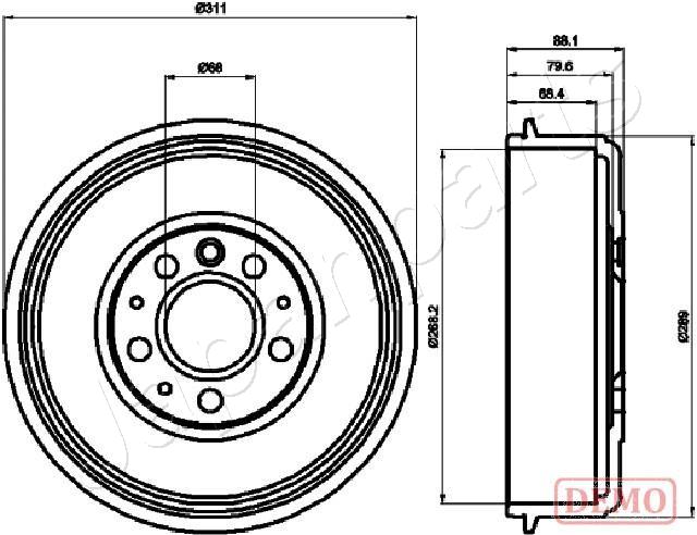 Барабан тормозной задн *JAPANPARTS* VW T4 |--->TA-0914C / TA0914C / TRW->DB4189