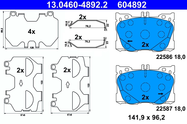 Комплект тормозных колодок   ATE   MERCEDES  |---> GDB2150