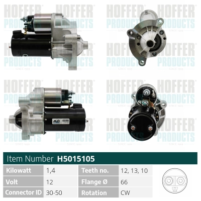 Стартер *HOFFER* CITROEN BERLINGO |--->H5015105 / Cargo->114460