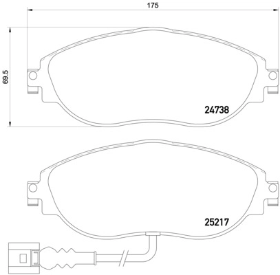 Колодки тормозные перед. *	BREMBO* SEAT, SKODA |--->P85131 / TRW->GDB1918