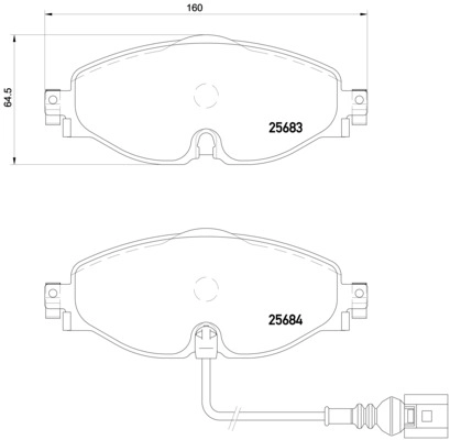 Тор Кол Диск   BREMBO  Пер * VAG 12->>(+ДАТЧИКИ) |--->P85126 / WVA 25086 / TRW->GDB1956