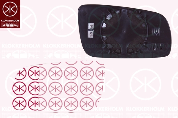 Зеркальное стекло, наружное зеркало (L) *KLOKKER* SKODA FABIA I | 75141063 / 6102-43-004369P